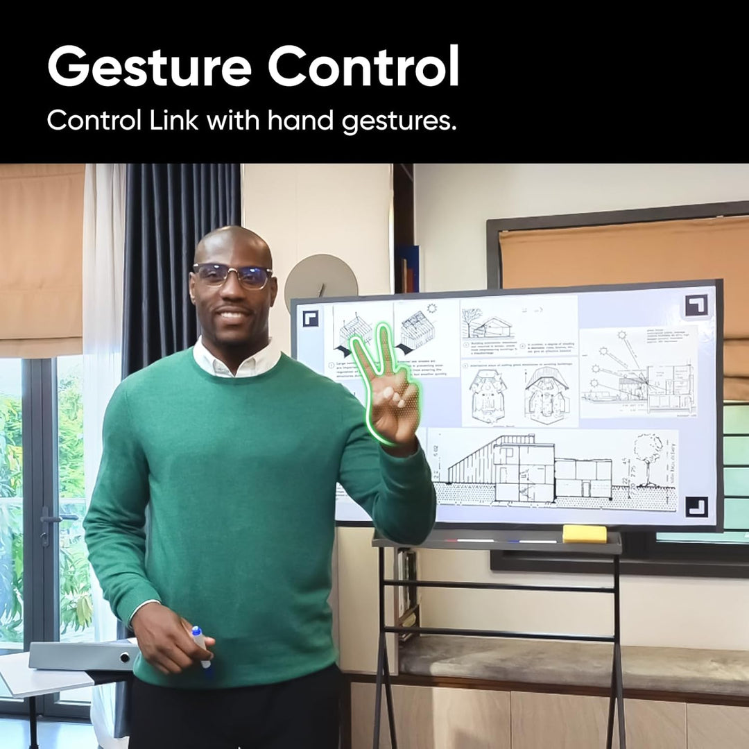 Insta360 Link mit offiziellem Aufkleber-Set - PTZ 4K Webcam, AI-Tracking, Gestensteuerung, HDR, Raus