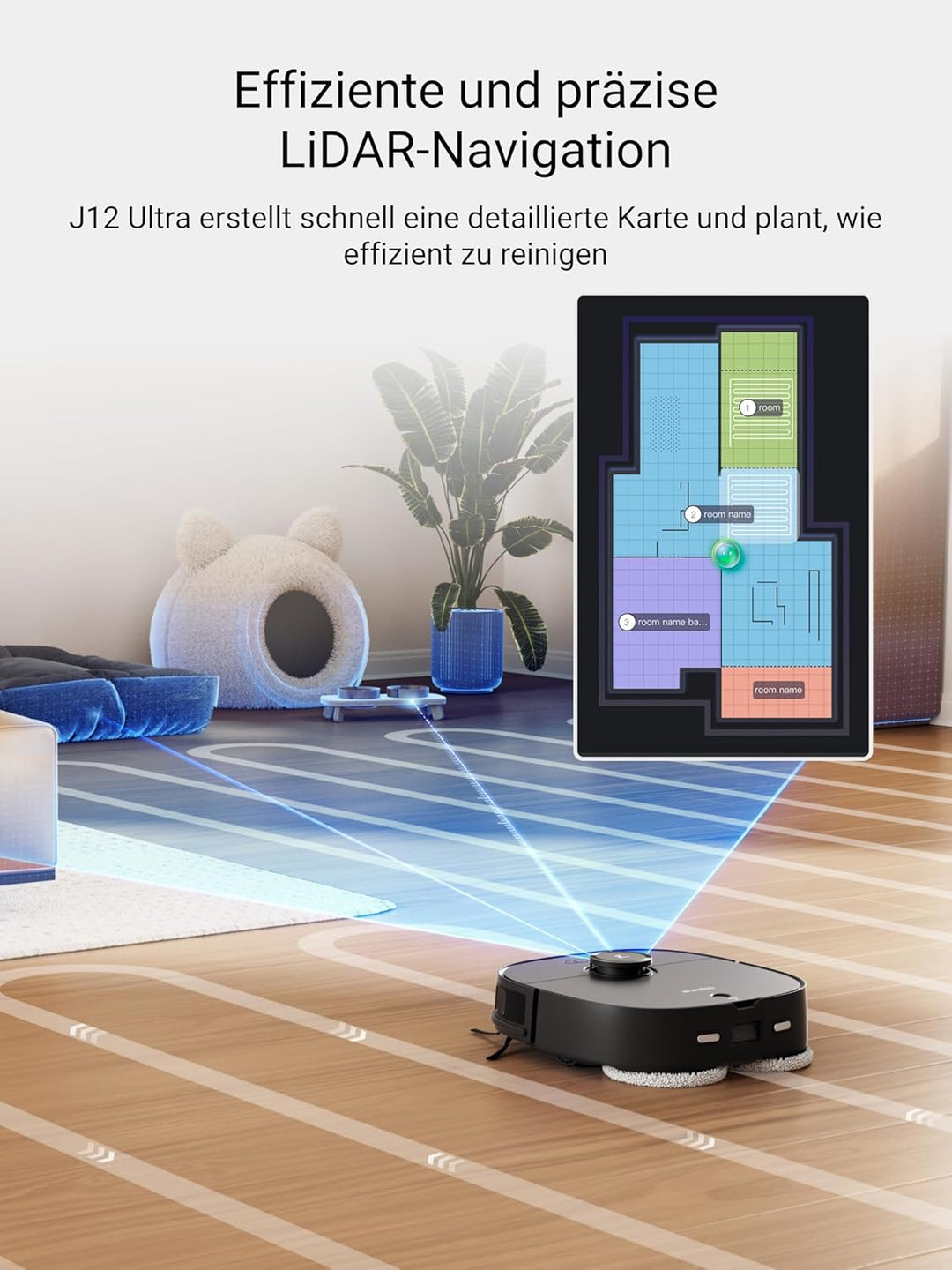 Eureka J12 Ultra Roboterstaubsauger mit Wischfunktion (Selbstentleerung, Wasch- und Trocknung), 5000