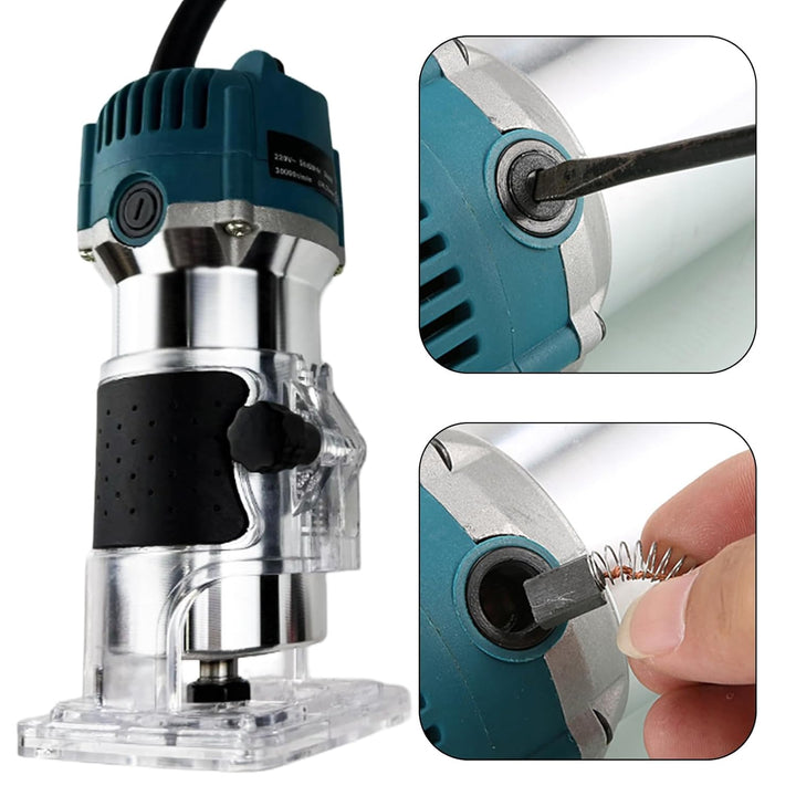 Elektrischer Oberfräse Kantenfräse, 220V 800W Oberfräse Trimmer mit Transparenter Grundkantenführung