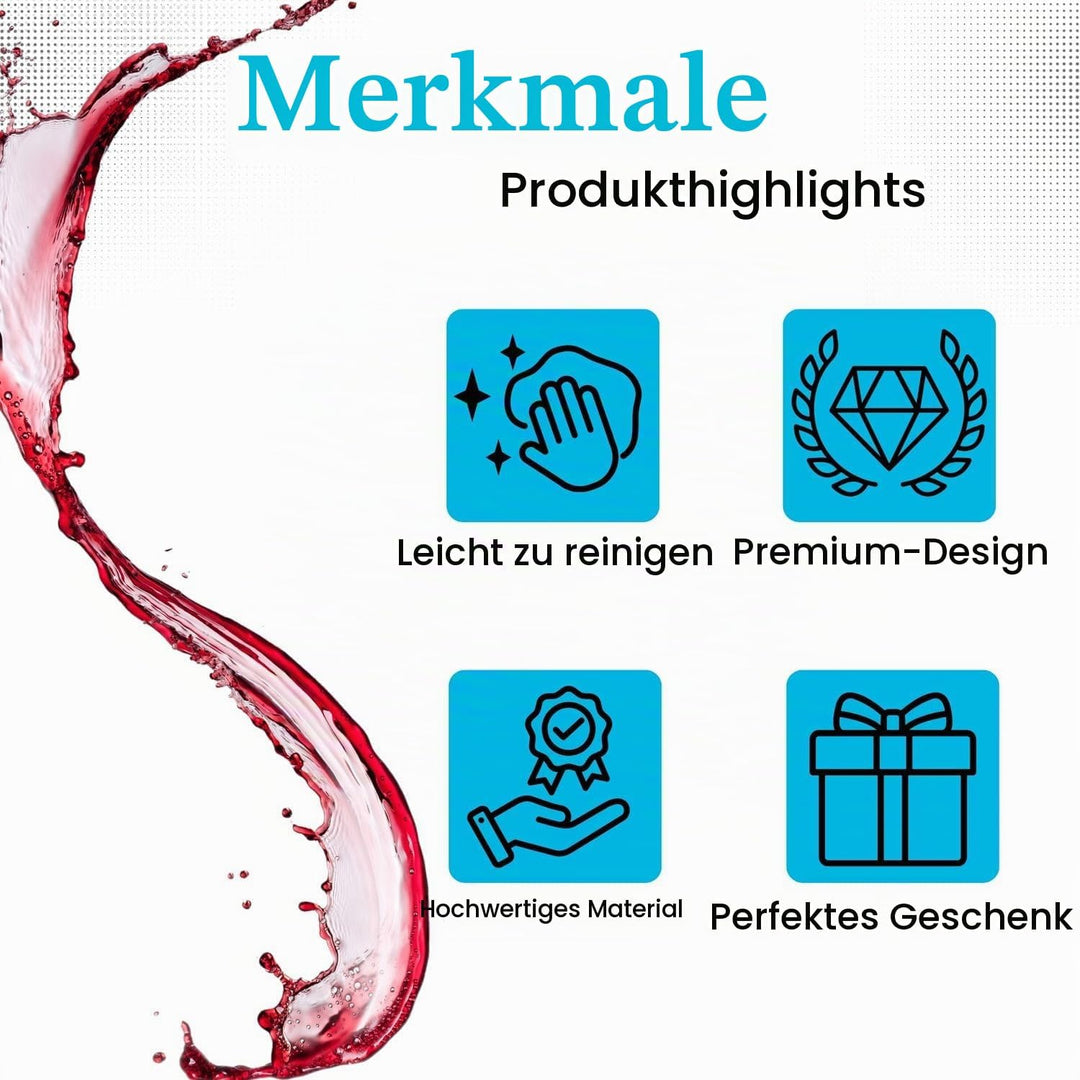 Intirilife Glas Karaffe mit 1.8 Liter für Rotwein mit Reinigungsperlen - Dekantierkapazität 750ml -