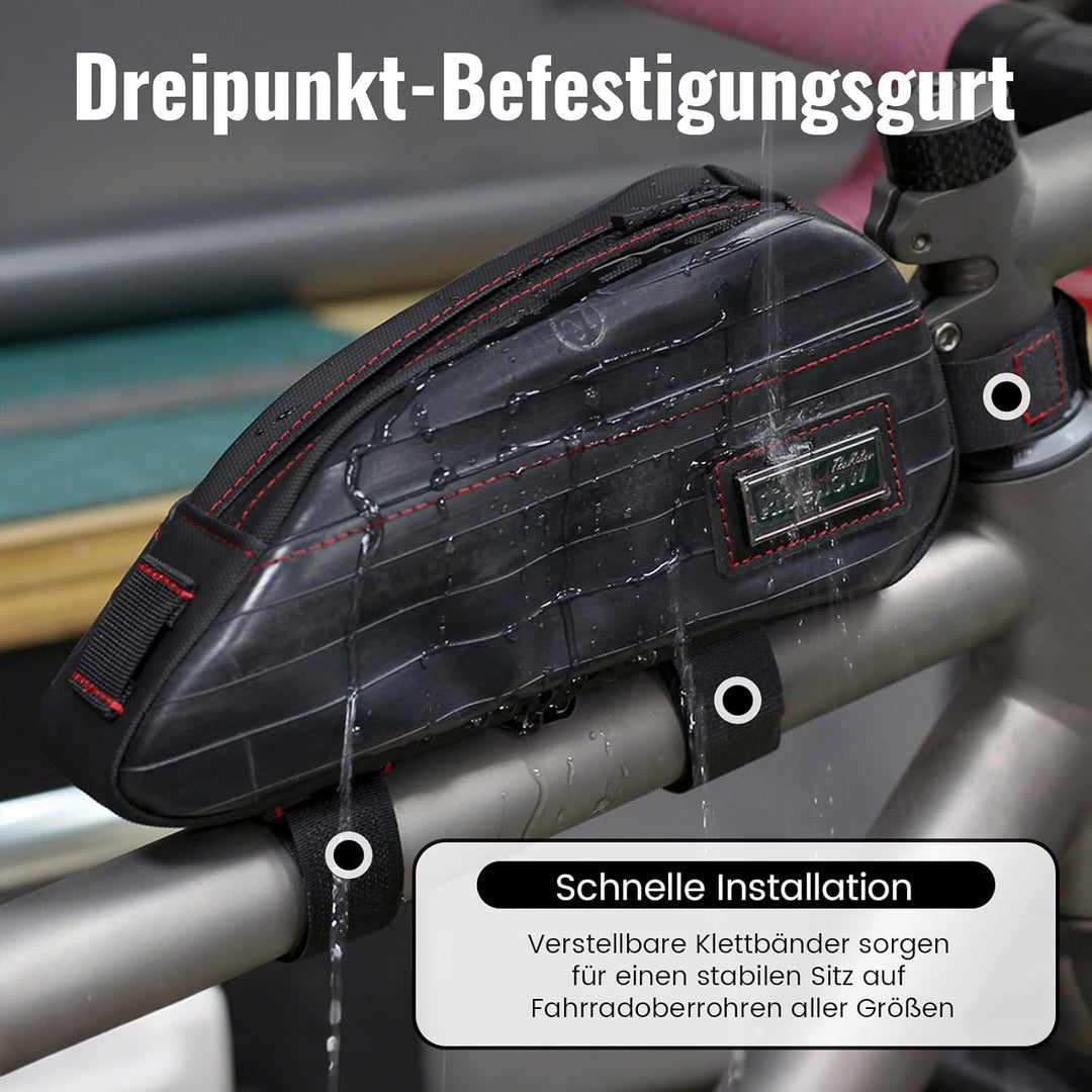 RIDENOW Fahrradtasche Rahmentasche aus recycelten TPU-Schläuchen & Gummischläuchen, Schmale wasserdi