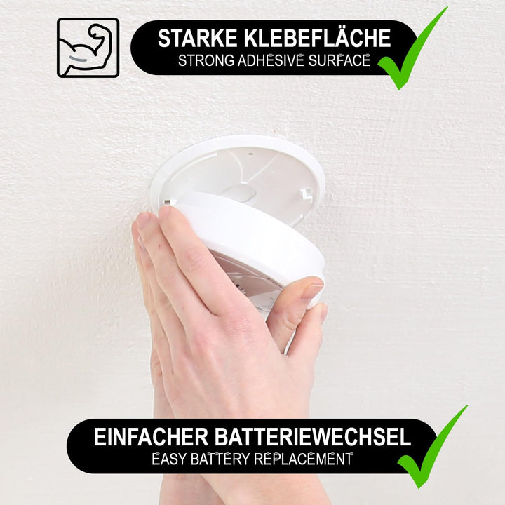 com-four® 10x Magnethalterung für Sicherheitsmelder - Halterung zum Kleben oder Bohren - Befestigung