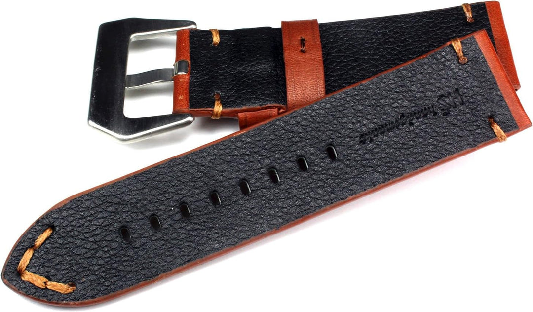 Handmade Herren Leder Uhrenarmband 24mm Braun B19