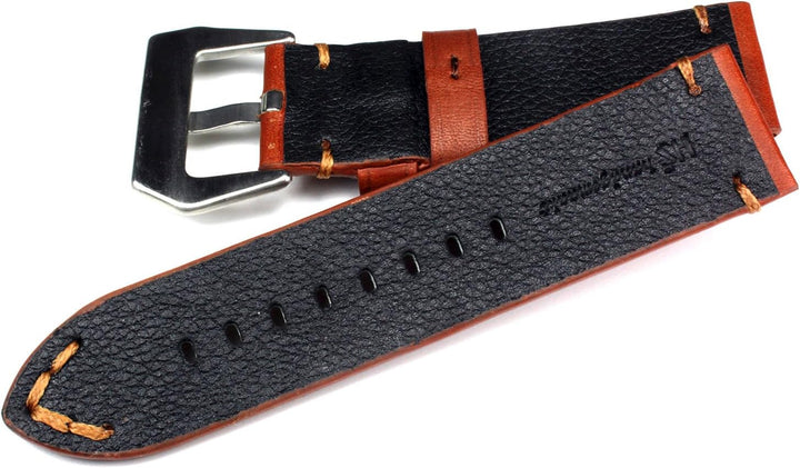 Handmade Herren Leder Uhrenarmband 24mm Braun B19