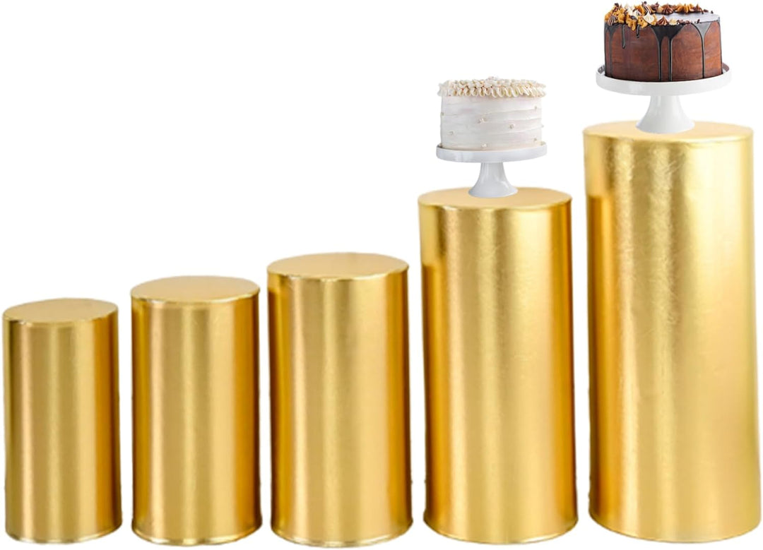 Zylinderabdeckungen Golden Metall Zylinder Podest Ständer Display Ständer für Babyshower Party Requi