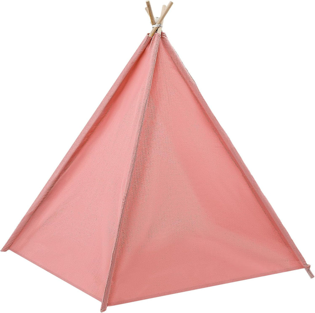 Tipi Zelt für Kinder, Spielzelt Kinder mit weicher Matte & Lichterkette, 1,4m hohes Kinderzelt aus B