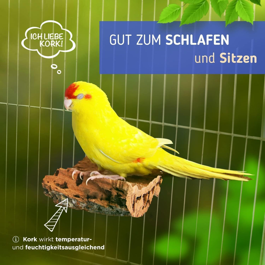 Vogelgaleria® 4 x Kork-Pickstein für Vögel. Die leckere Alternative zum Kalkstein oder Sepia-Schale,