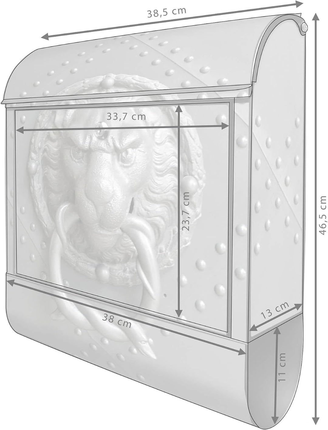 banjado® Design Briefkasten mit Motiv Eisentor 39x47x14cm &amp; 2 Schlüssel - Briefkasten Stahl schwarz