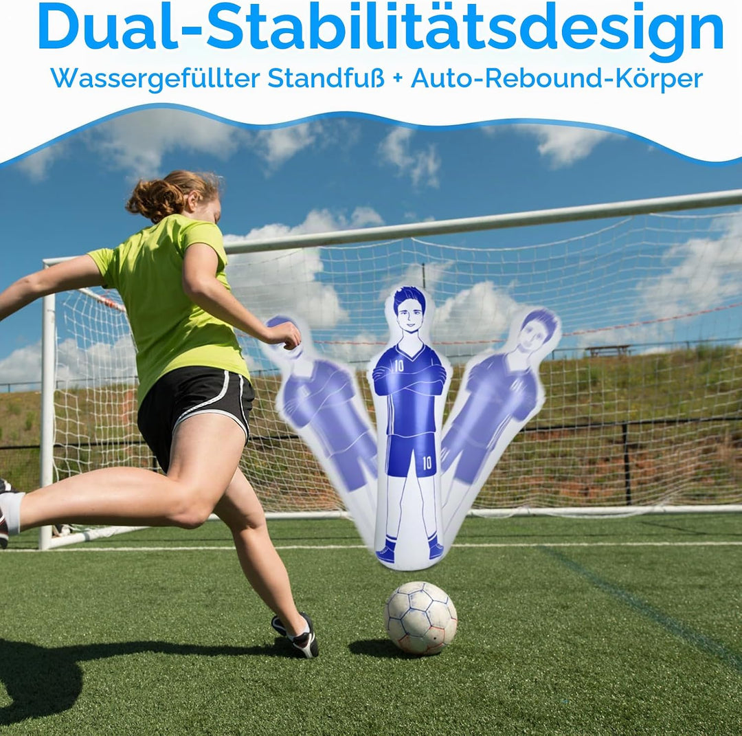 efuturetime Aufblasbare Fussball Dummy aus PVC, Fussballtraining Dummy Trainingspuppe für Torwart Fr