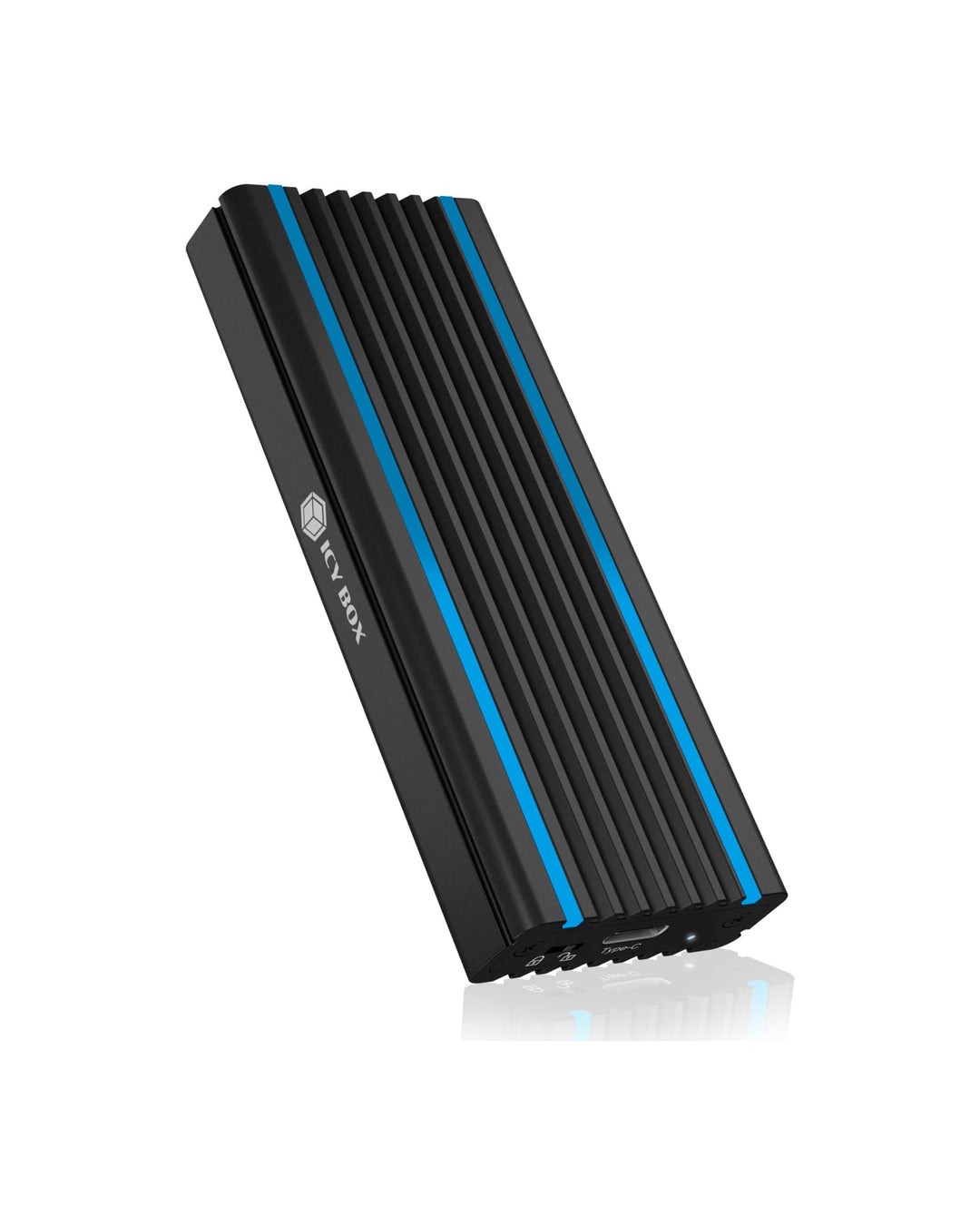 ICY BOX SSD M.2 NVMe Gehäuse mit RGB LED Beleuchtung, USB 3.1 (Gen2, 10 Gbit/s), Kühlsystem, USB-C,