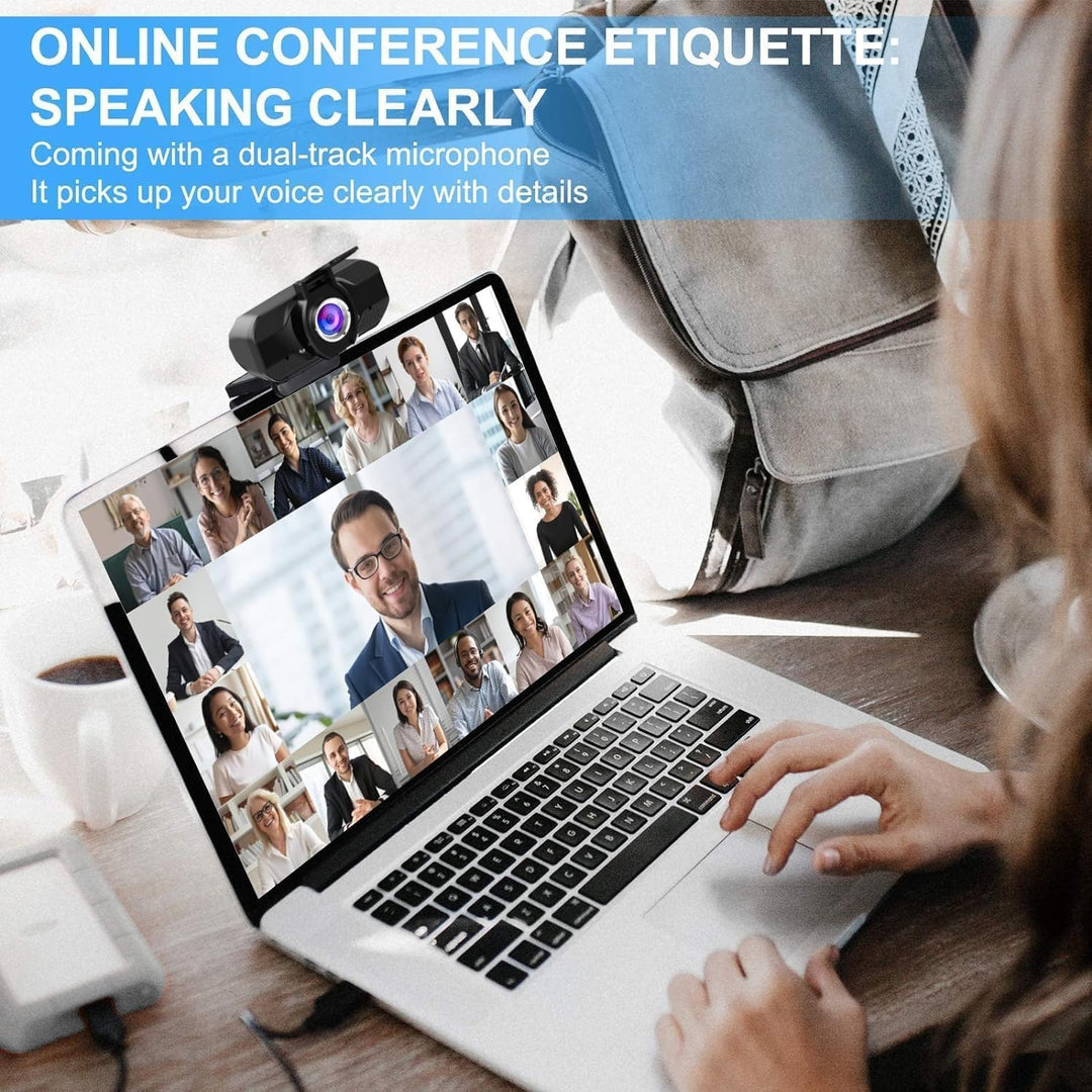 Webcam Full HD 1080P für Videoanrufe, Aufnahmen, Studium, Webkonferenzen | mit Stativ und Webcam Abd