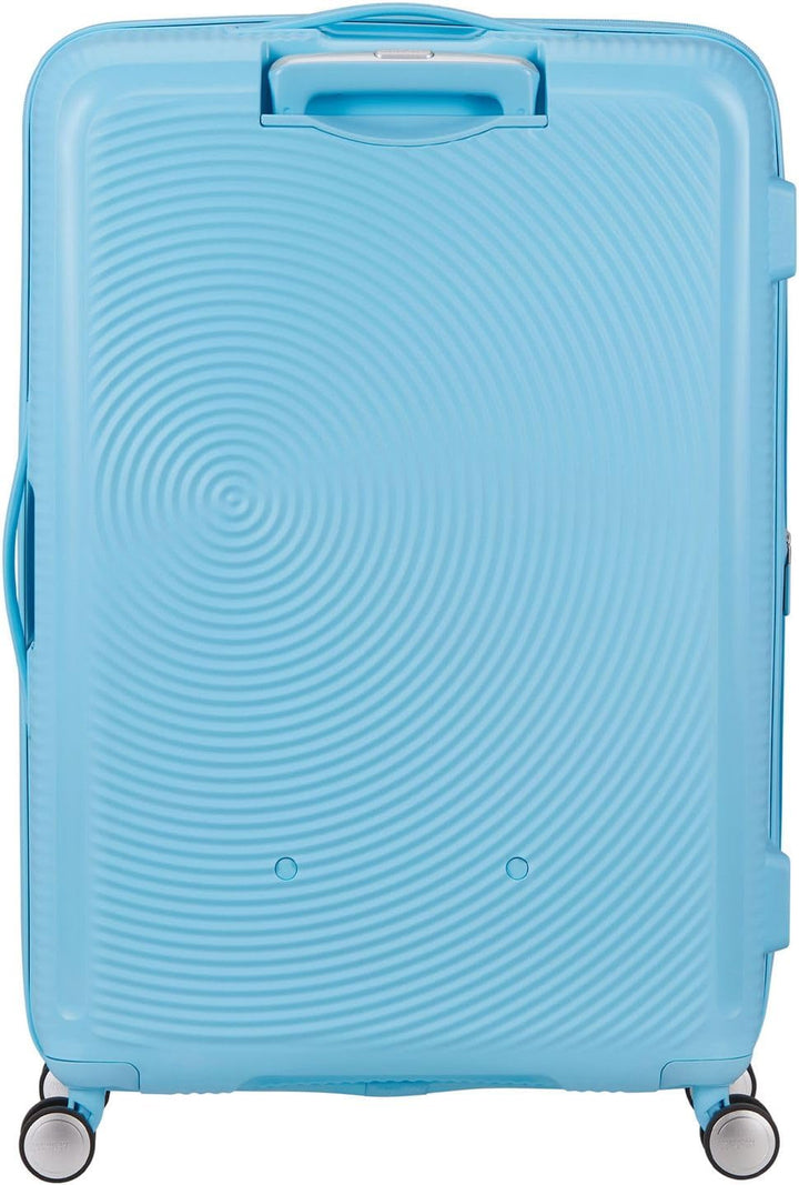 American Tourister Soundbox Spinner 77/28 TSA EXP Trolley Blueberry Fizz hellblau