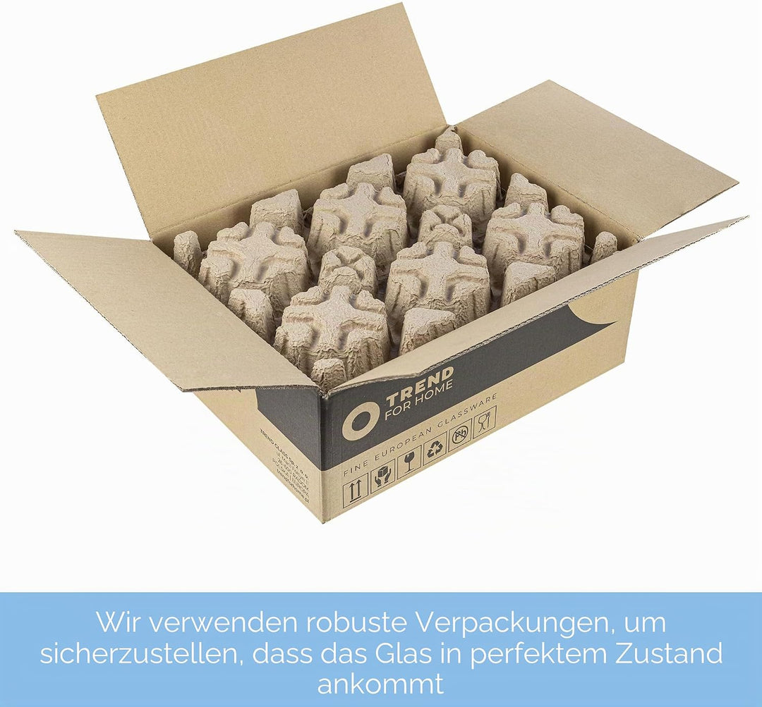 TREND FOR HOME Trinkgläser Bunt 425 ml Eiskaffee Gläser set 6 Teilig Gläser Schwarz Gläser Weiss Coc