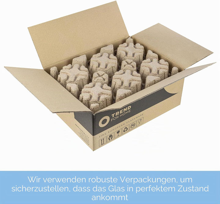 TREND FOR HOME Trinkgläser Bunt 425 ml Eiskaffee Gläser set 6 Teilig Gläser Schwarz Gläser Weiss Coc