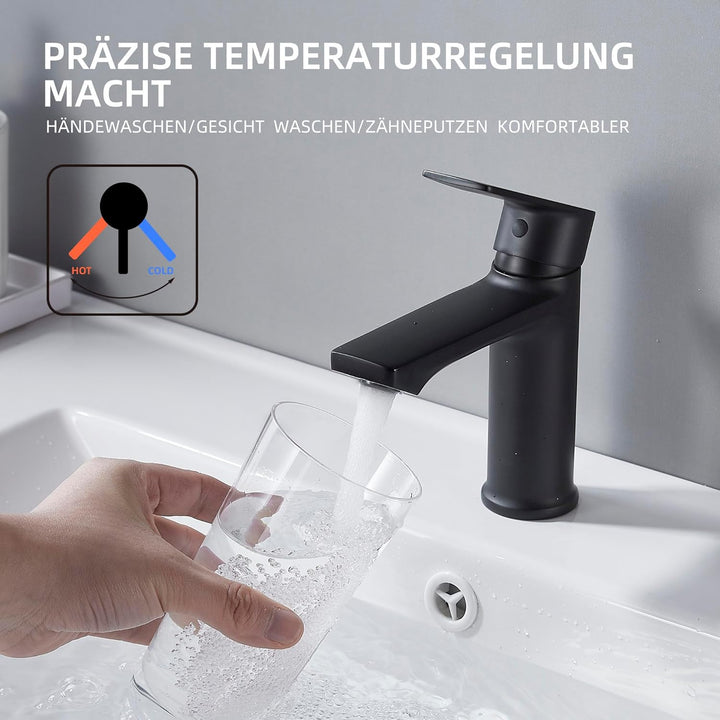 BELZ Wasserhahn Bad, Einhebel-badarmatur, Armatur Badezimmer, Mischbatterie Bad, Höhe 96 mm, Energie