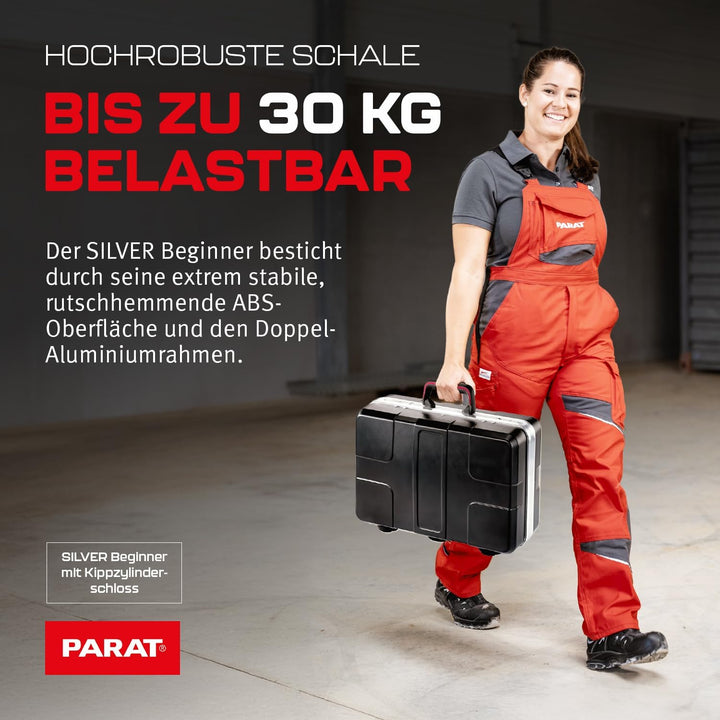 PARAT SILVER Beginner Werkzeugkoffer | Werkzeugkoffer leer | Robuster Werkzeugkasten & Toolbox aus A