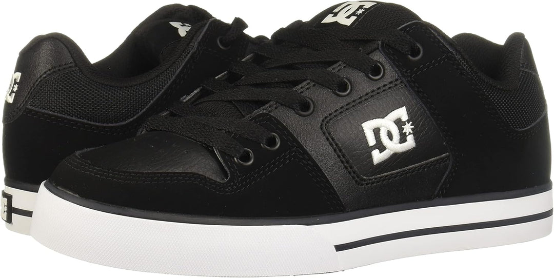 DC Shoes Herren Pure Skate-Schuh 38.5 EU Schwarz Schwarz Weiss, 38.5 EU Schwarz Schwarz Weiss