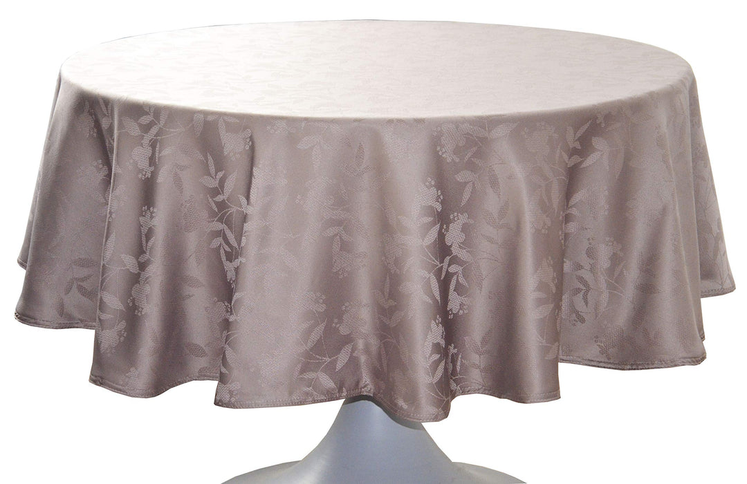 CALITEX Tischdecke Damast Ombra Taupe rund 180