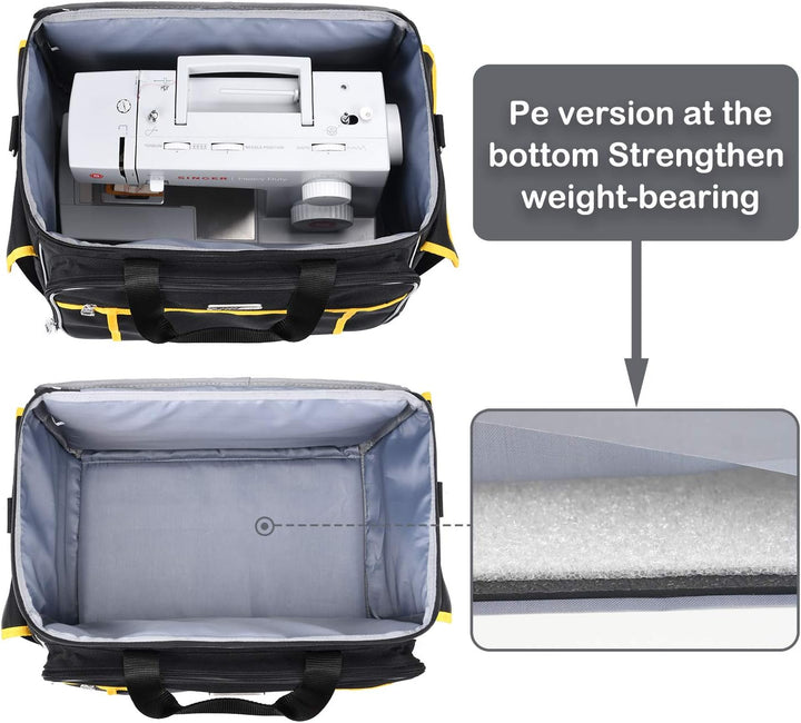 cab55 Nähmaschinenkoffer, Nähmaschinen-Tragetasche mit abnehmbarem Polsterpolster, Tragetasche für N