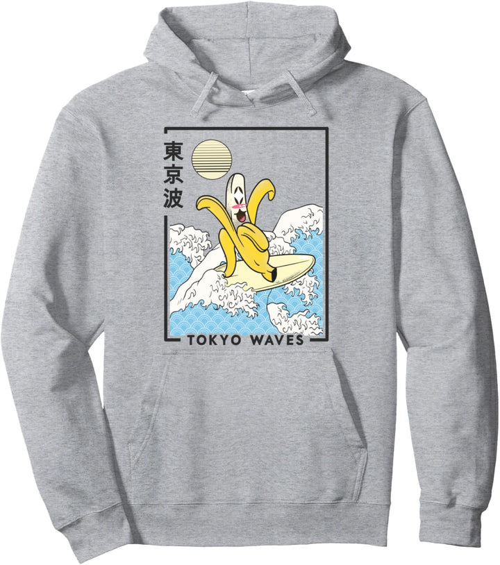 Banana Surfen Japanische Wellen Anime Kinder Kawaii Ästhetisch Pullover Hoodie