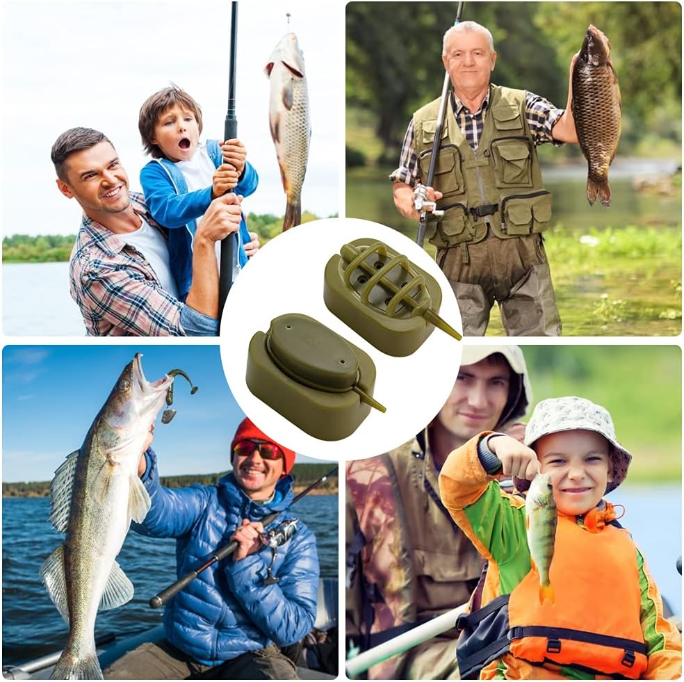 LYTIAVGEN 8 Stück Angeln Feeder Set Fishing Feeders Inline Method Feeder Set Kunststoff Angeln Futte
