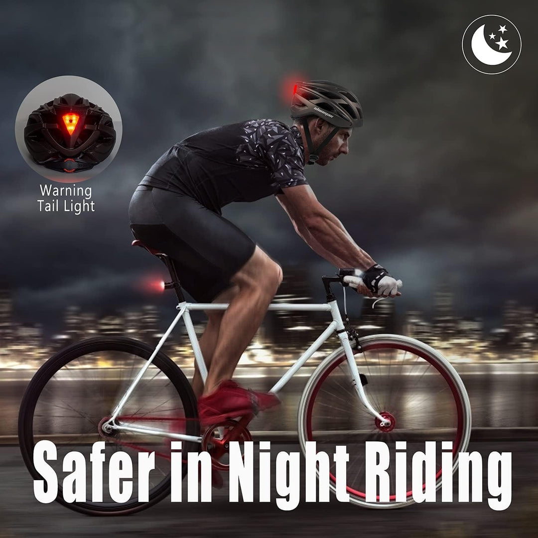 Shinmax Fahrradhelm mit LED-Beleuchtung, Fahrradhelm mit Sicherheitsbeleuchtung, magnetischer Fahrra