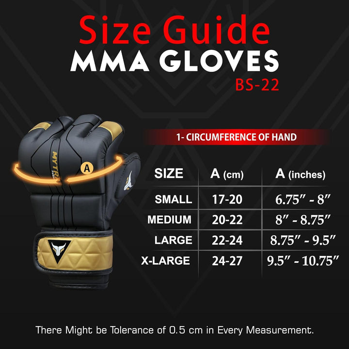MMA Handschuhe für Herren und Damen — Atmungsaktive Open-Palm Sparring Handschuhe, Grappling Handsch