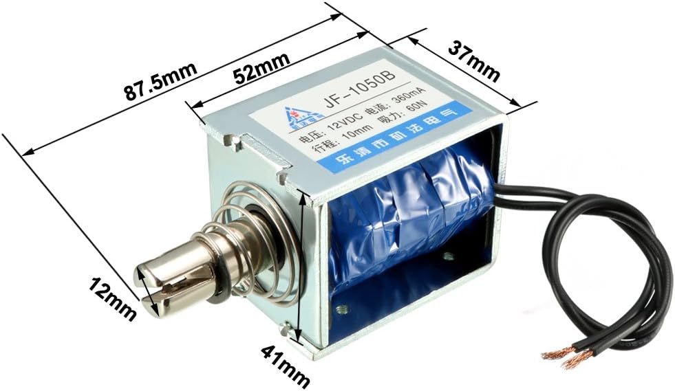 sourcing map DC 12V 360mA 60N 10mm Ziehen Drücken Typ Linie Bewegung Magnet Elektromagnet DE de