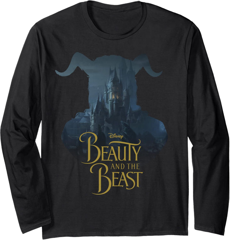 Disney Beauty And The Beast Castle Silhouette Fill Langarmshirt