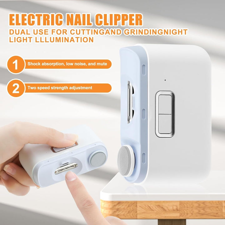 Upgraded 4 in 1 Automatischer Elektrischer Nagelknipser mit Polier-und Aufbewahrungsfunktion,Automat