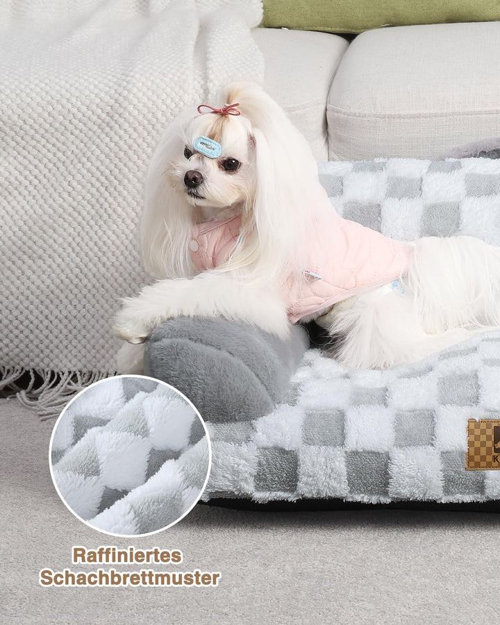KSIIA Orthopädisches Katzenbett Flauschig 66x37cm, Abnehmbar Katzensofa Hundebett Waschbar, Hundesof