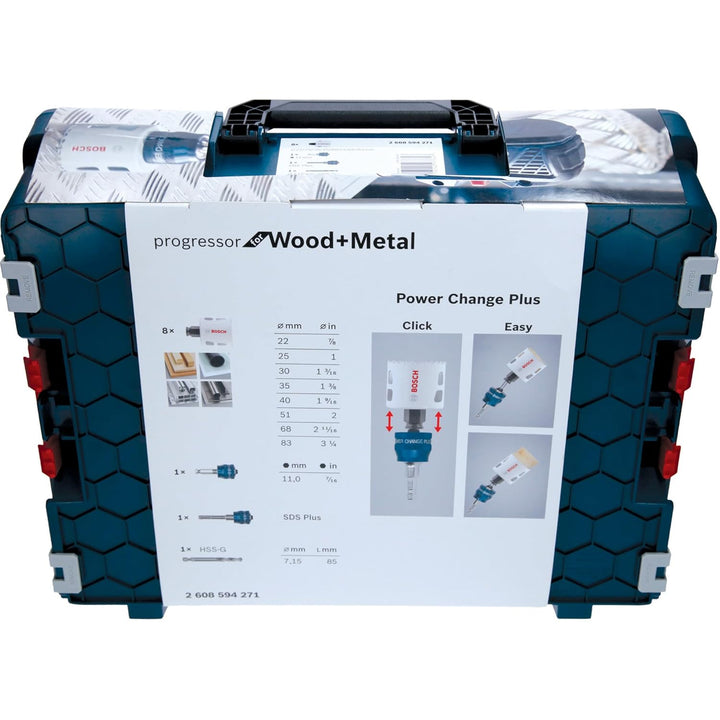 Bosch Professional 11 tlg. Lochsäge Progressor for Wood & Metal Set (für Holz und Metall, Ø 22-83 mm