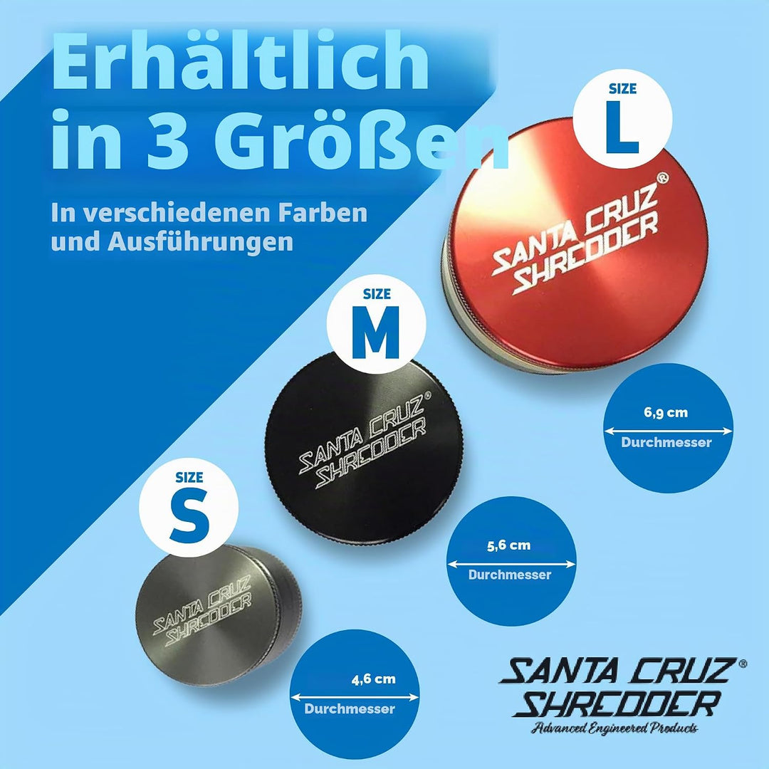 Santa Cruz Aktenvernichter Mahlwerk mit Cali Crusher Pollen Press Medium blau, Medium Blau