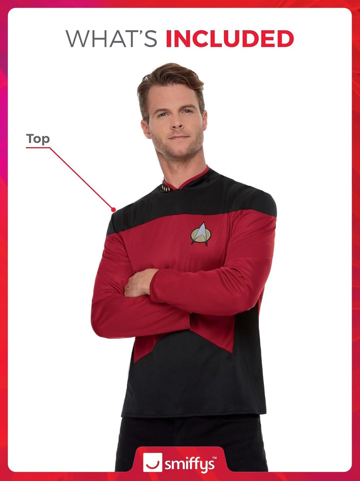 Smiffys Star Trek, The Next Generation Command Uniform, Ma Top, offiziell lizenziertes Star Trek Kos