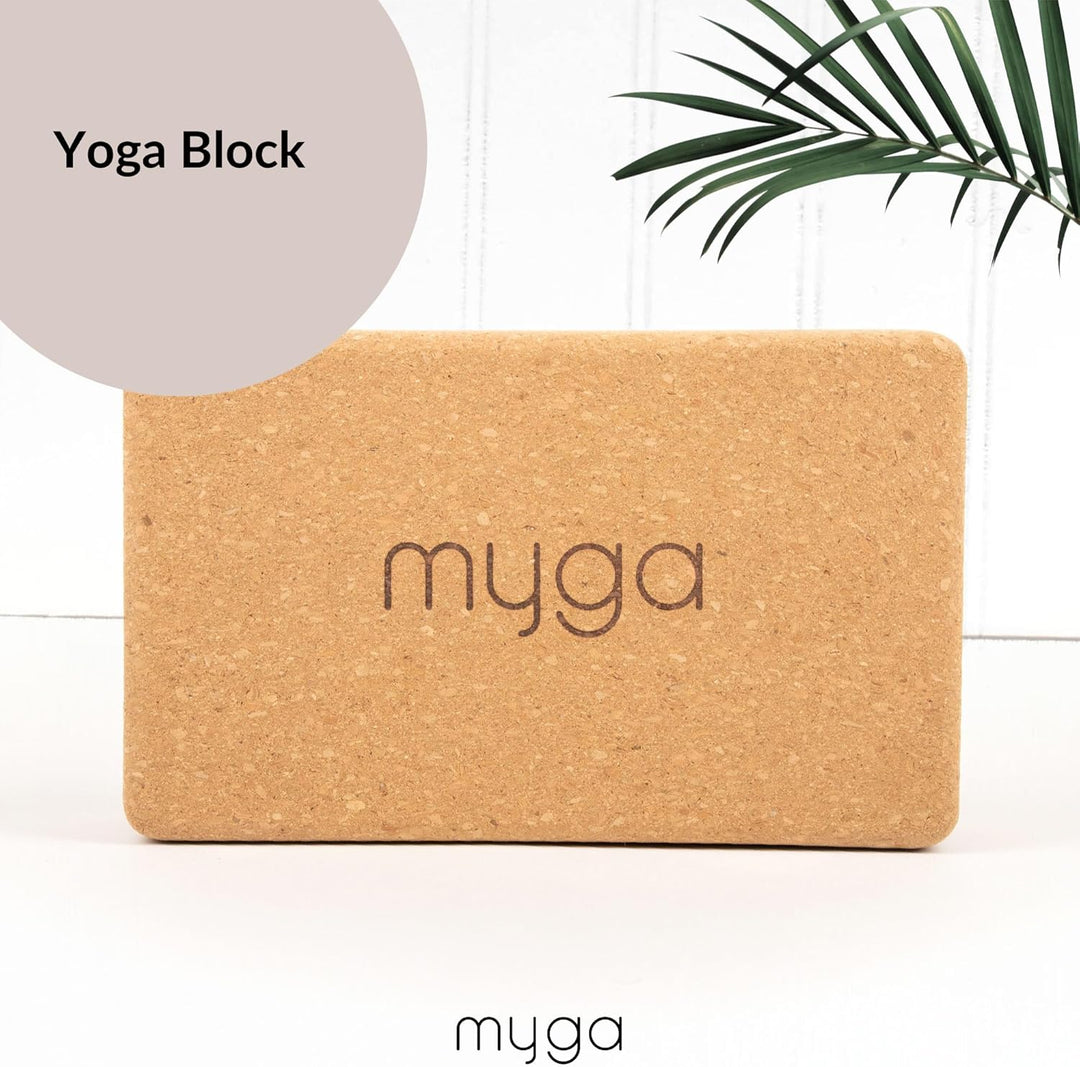 Myga Kork-Yoga-Starter-Set – Kork-Yoga-Matte, 2 Kork-Yoga-Blöcke und Yogagurt – Starter-Set mit Matt