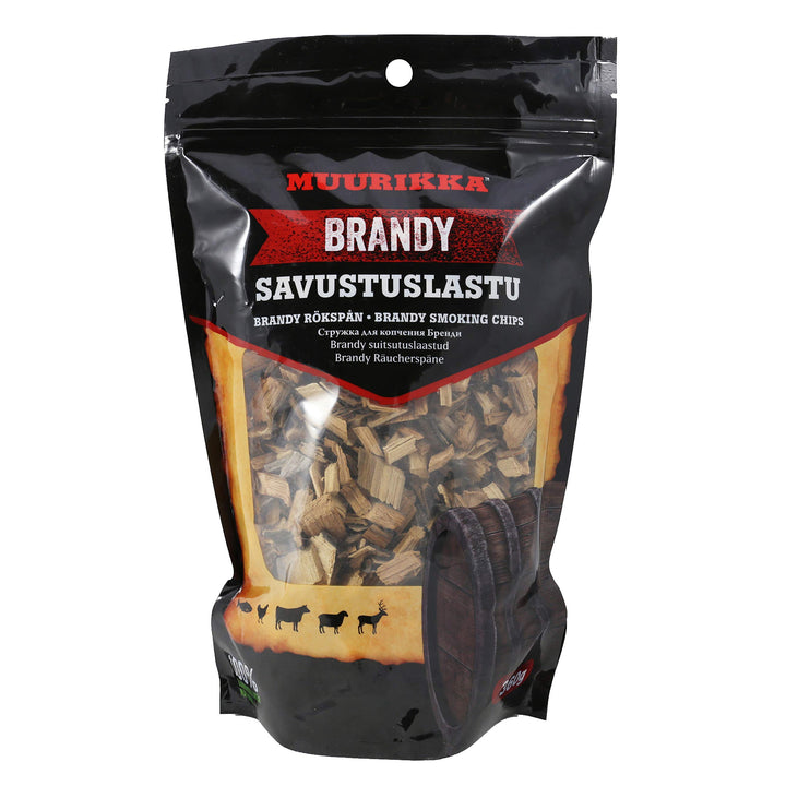 MUURIKKA Brandy Räucherchips aus Eichenholz, 360g, Räucherspäne für Smoker & Räucherofen