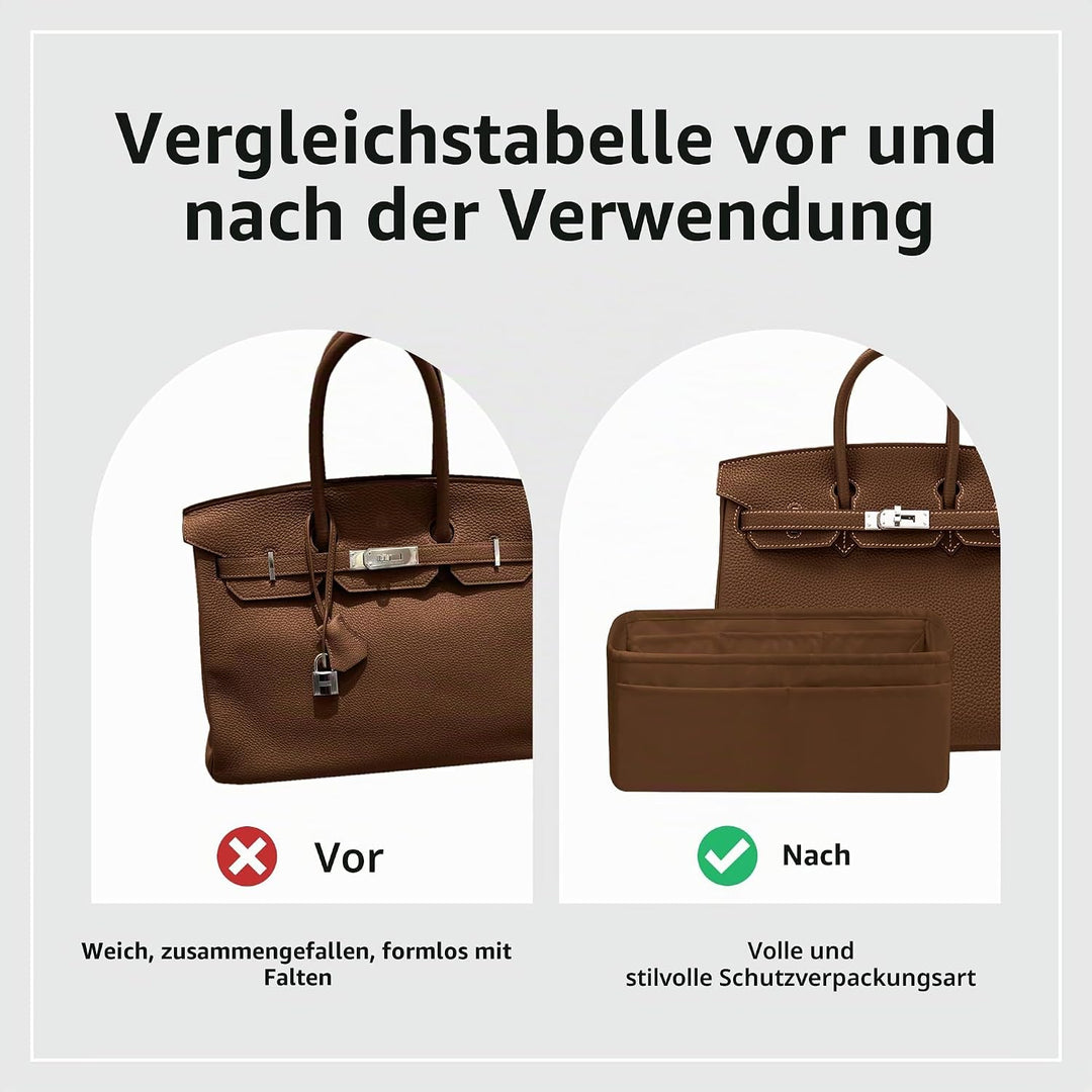DGAZ Handtaschen Organizer Seide, Taschenorganizer Tasche in Tasche Organizer Innentaschen für Birki