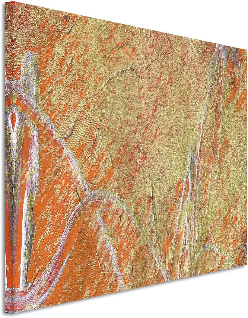 Paul Sinus Art 120x80cm Leinwandbild Leinwanddruck Kunstdruck Wandbild grün orange Textur