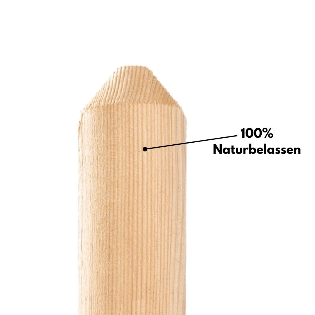 Mega Holz Zaunlatten Paket Mallorca 10 Stück aus Lärchenholz 80 cm Höhe Halbpalisade Zaun Brett Zaun