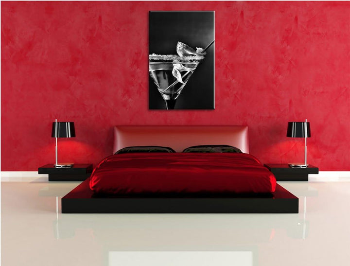 Pixxprint Cocktail Glas als Leinwandbild/Grösse: 100x70 / Wandbild/Kunstdruck/fertig bespannt, 100x7