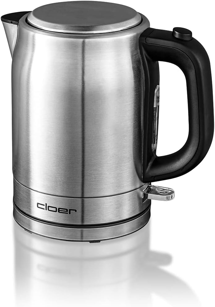 Cloer 4519 Wasserkocher Edelstahl, 2200 W, Wasserstandsanzeige, Trockengeh-und Überhitzungsschutz, 1