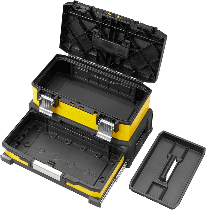 Stanley 20" Werkzeugbox Metall-Kunststoff mit integrierter Schublade - 1-95-829 - ohne Werkzeug