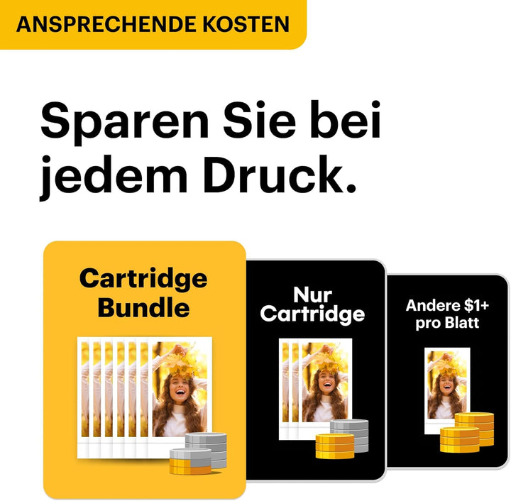 KODAK Mini 2 Retro 4PASS Mobiler Fotodrucker (5,3x8,6cm)- Paket met 68 Blatts, Weiss Drucker + 68 Bl