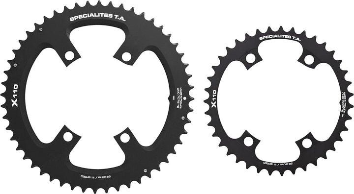 Spécialités TA X110 4 Arm 110pcd 11 x Kettenblatt Outer 49T Schwarz, Outer 49T Schwarz