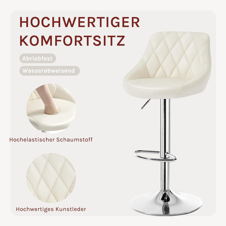 WOLTU 4er Set Barhocker Bistrohocker Tresenhocker Barstuhl Höhenverstellbar, Drehbar, Sitzfläche aus