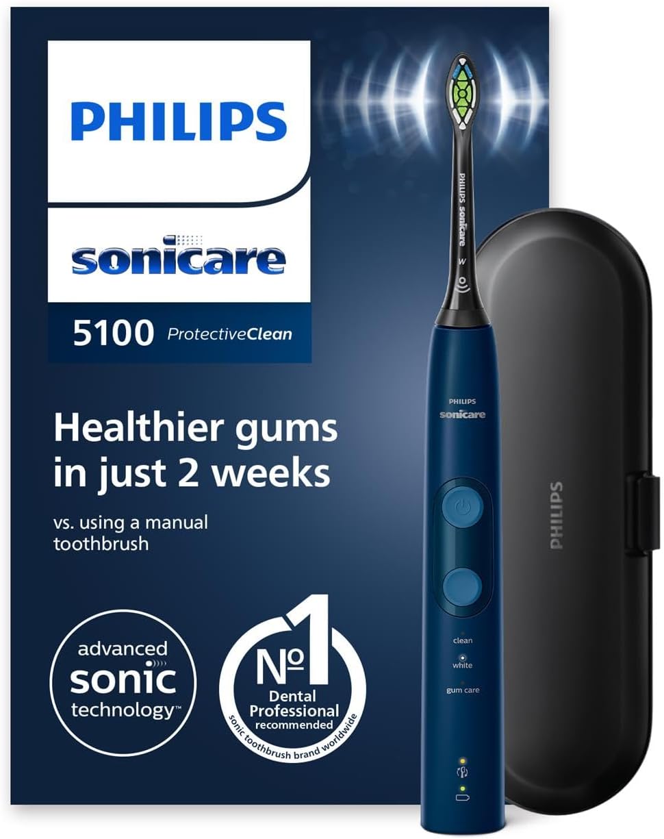 Philips Sonicare ProtectiveClean 5100 elektrische Zahnbürste, Schallzahnbürste mit 3 Putzmodi, Clean