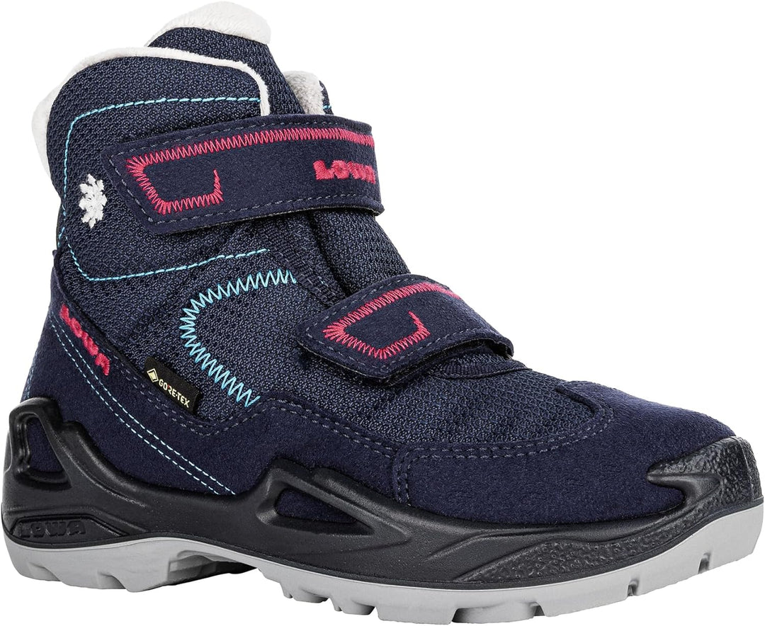 LOWA Milo GTX MID Kinder Winterstiefel gefüttert Outdoor Goretex 640542 29 EU Navy Magenta, 29 EU Na