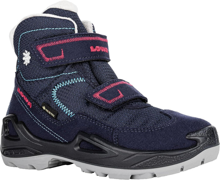 LOWA Milo GTX MID Kinder Winterstiefel gefüttert Outdoor Goretex 640542 29 EU Navy Magenta, 29 EU Na