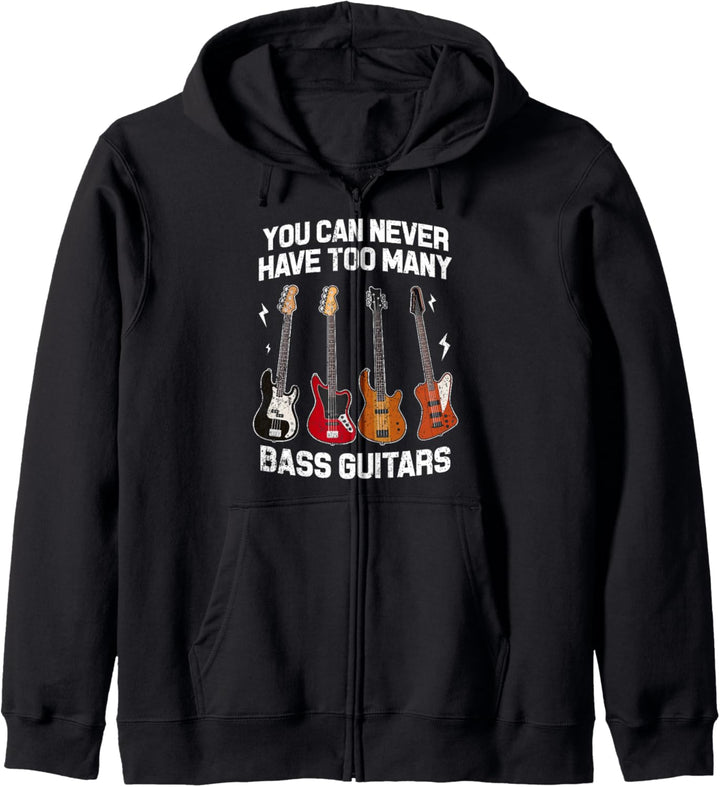 Bassist Musik Gitarre Bassisten Kleidung Motiv Herren Rock Kapuzenjacke