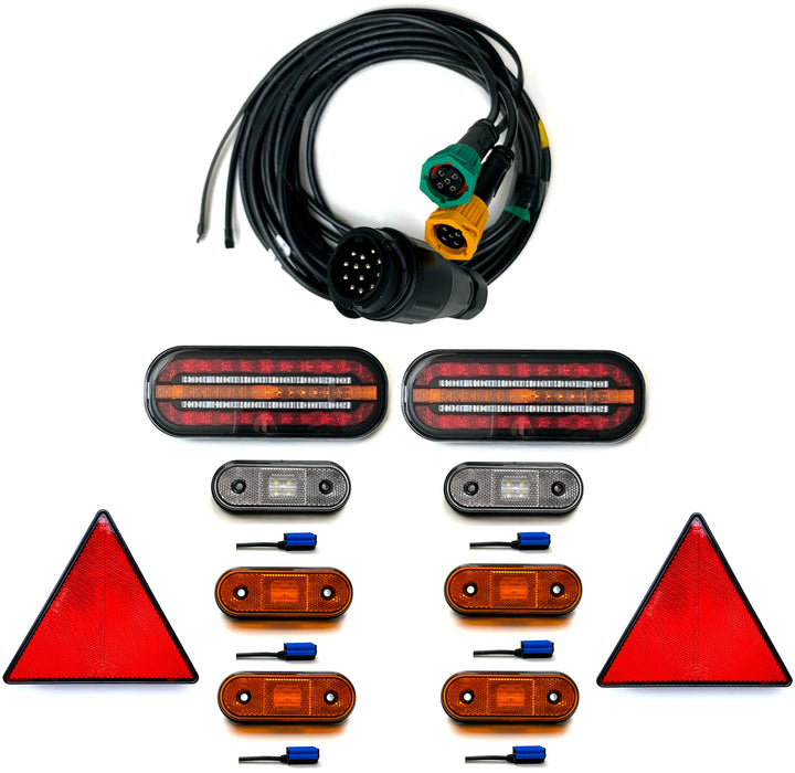 Anhängerbeleuchtung SET LED Rückleuchten 6x LED Umrissleuchte 13 polig Kabel 7m